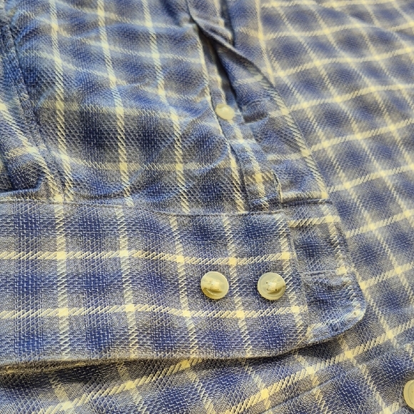 Paul Fredrick Long Sleeve Button Down Purple and White Plaid Men's Shirt - Picture 6 of 15